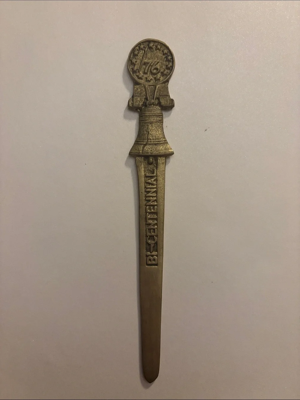 🔔 Vintage “Spirit of ’76” American Bicentennial Brass-tone letter opener